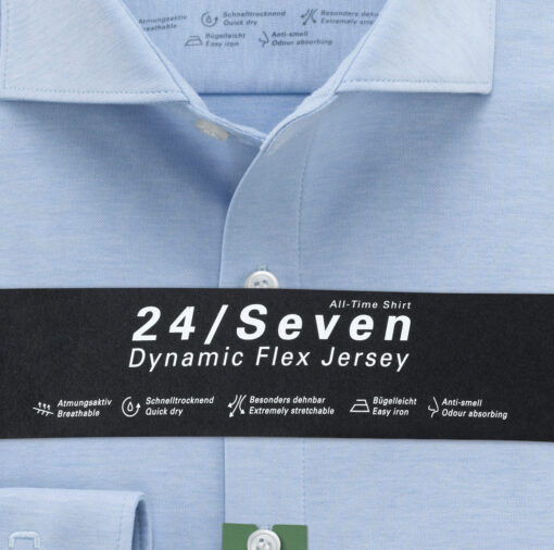 OLYMP No. Six 24/Seven Super Slim, Zakelijk Overhemd, Kent, Bleu