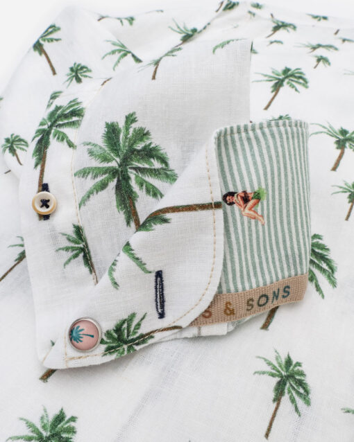 Colours & Sons Shirt Palm Tree Print White