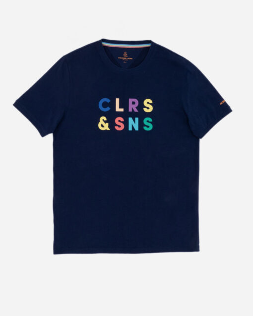 Colours & Sons T-Shirt Logo Print Dark Blue