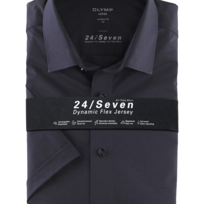 OLYMP Luxor 24/Seven Modern Fit, Zakelijk Overhemd, New Kent, Marineblauw