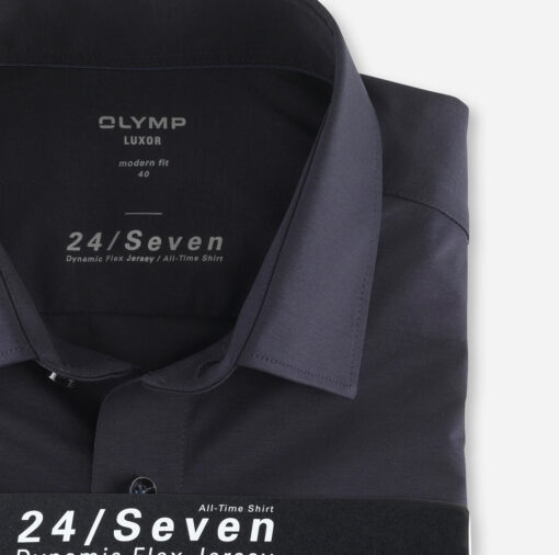 OLYMP Luxor 24/Seven Modern Fit, Zakelijk Overhemd, New Kent, Marineblauw