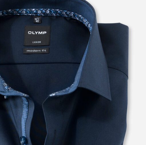 OLYMP Luxor Modern Fit, Zakelijk Overhemd, Global Kent, Kobaltblauw