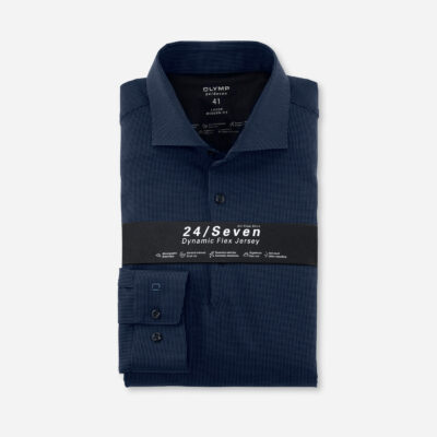 OLYMP Luxor 24/Seven Modern Fit, Zakelijk Polo, Kent, Marineblauw