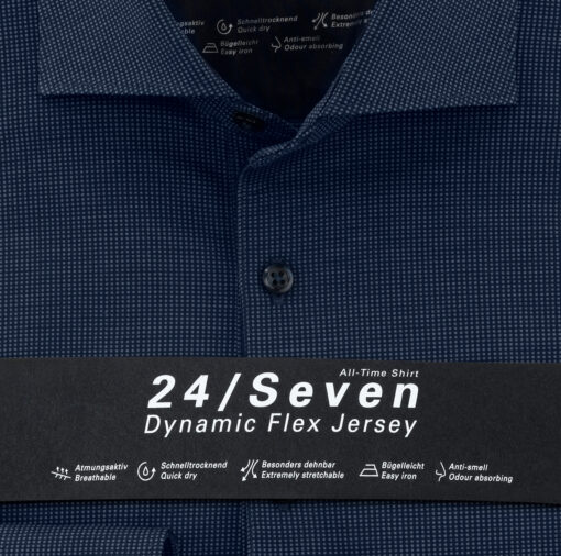 OLYMP Luxor 24/Seven Modern Fit, Zakelijk Polo, Kent, Marineblauw