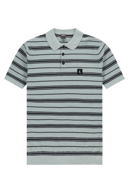 Kultivate Polo Konos Stripes Cloud Blue