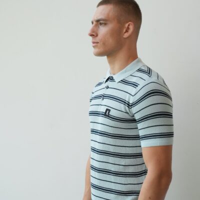 Kultivate Polo Konos Stripes Cloud Blue