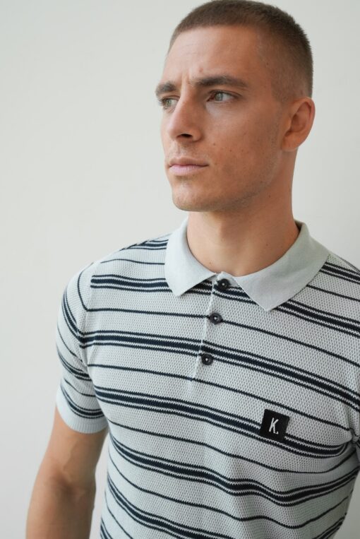 Kultivate Polo Konos Stripes Cloud Blue