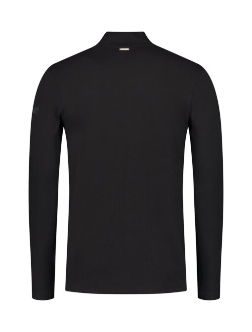 Purewhite Ribbed Long Sleeve Mockneck T-Shirt Black