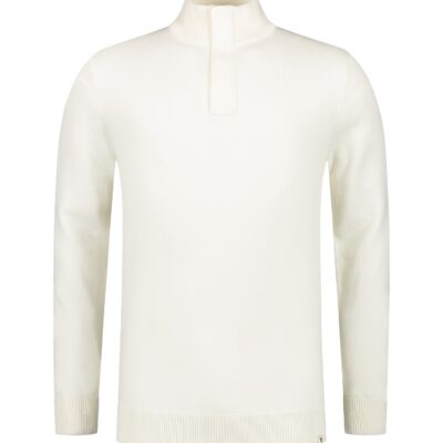 Purewhite Raglan Knit Halfzip Sweater Off White