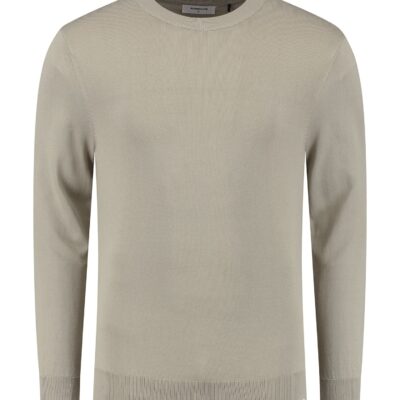 Purewhite Subtle Sleek Knit Sweater Taupe