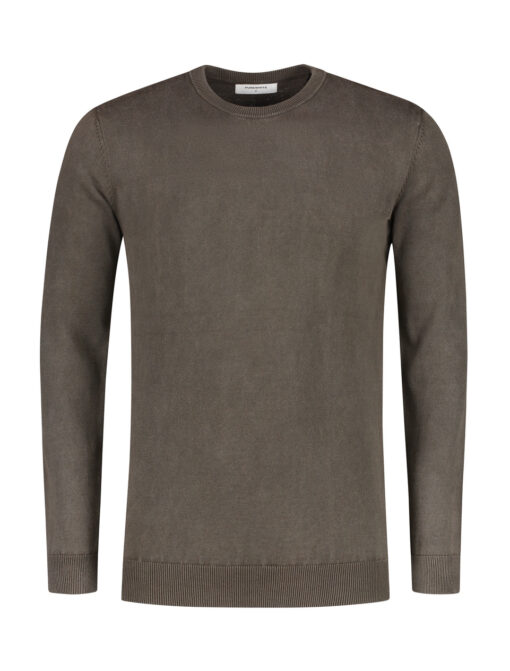 Purewhite Garment Dye Knit Sweater Brown