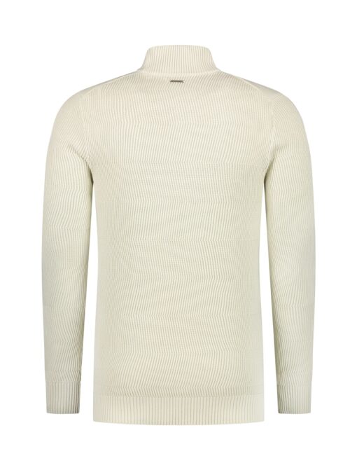 Purewhite Jacquard Knit Mockneck Sweater Off White
