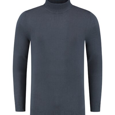 Purewhite Essential Knit Mockneck Blue Grey