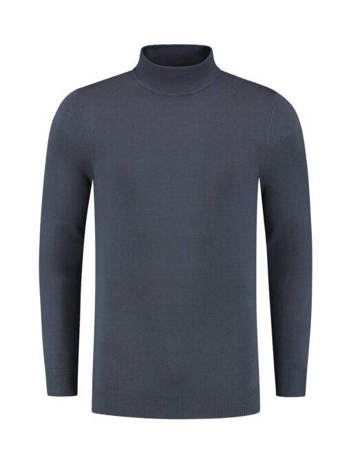 Purewhite Essential Knit Mockneck Blue Grey