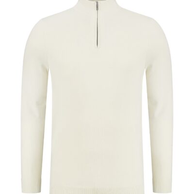 Purewhite Essential Knit Half Zip Off White