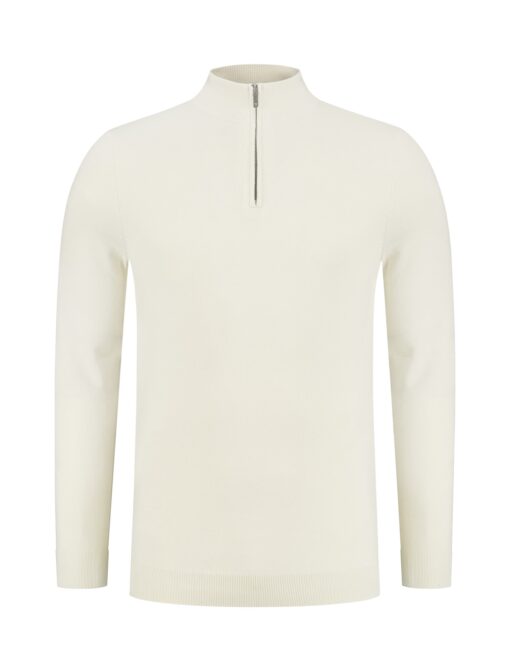 Purewhite Essential Knit Half Zip Off White