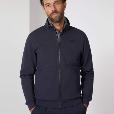 CAVALLARO NAPOLI DONPO ZIP SWEAT DONKERBLAUW