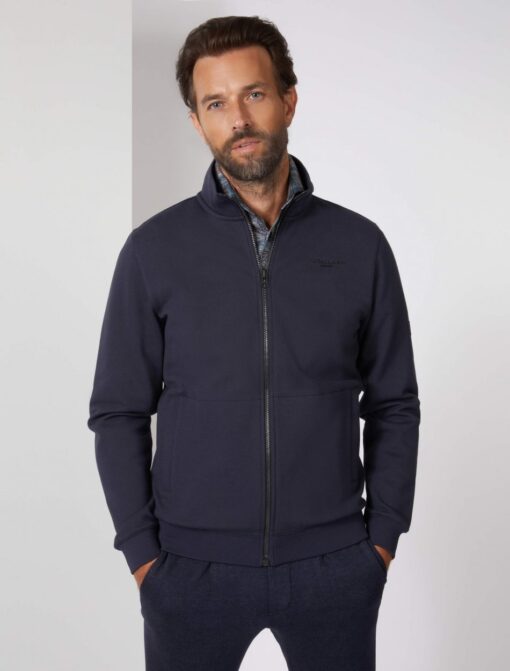 CAVALLARO NAPOLI DONPO ZIP SWEAT DONKERBLAUW