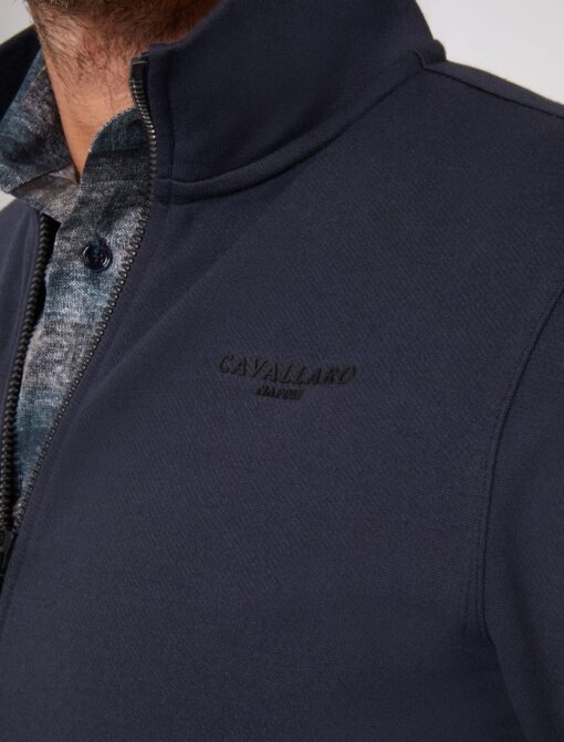 CAVALLARO NAPOLI DONPO ZIP SWEAT DONKERBLAUW