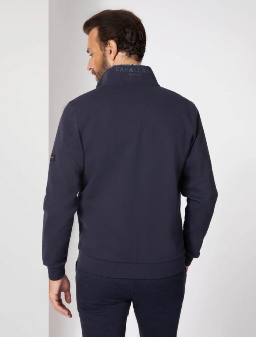 CAVALLARO NAPOLI DONPO ZIP SWEAT DONKERBLAUW