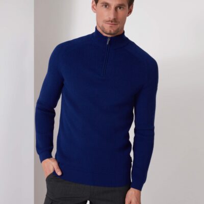 CAVALLARO NAPOLI MERONE HALF ZIP TRUI HELDERBLAUW