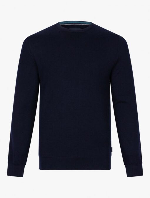CAVALLARO NAPPOLI MERINO R-NECK TRUI DONKERBLAUW
