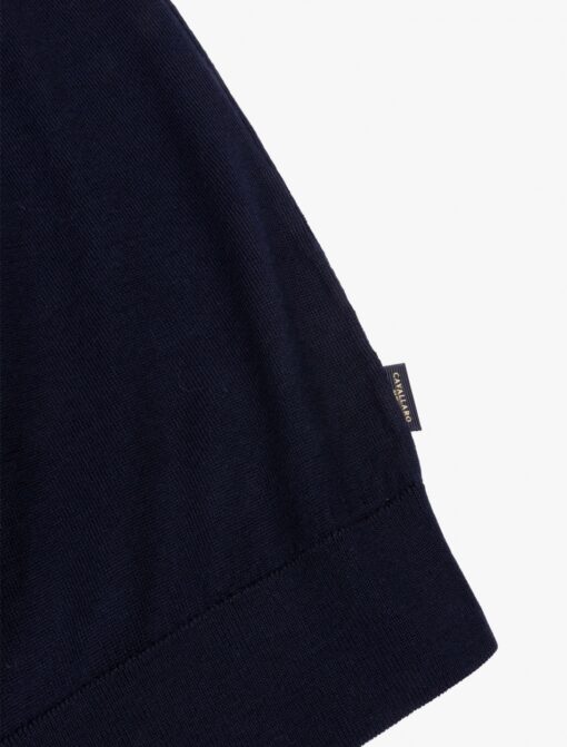 CAVALLARO NAPPOLI MERINO R-NECK TRUI DONKERBLAUW