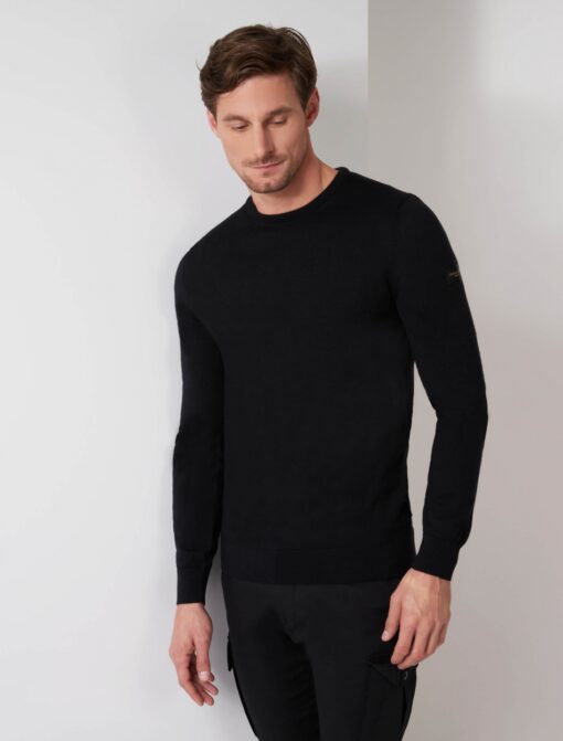 CAVALLARO NAPOLI MERINO R-NECK PULLOVER BLACK