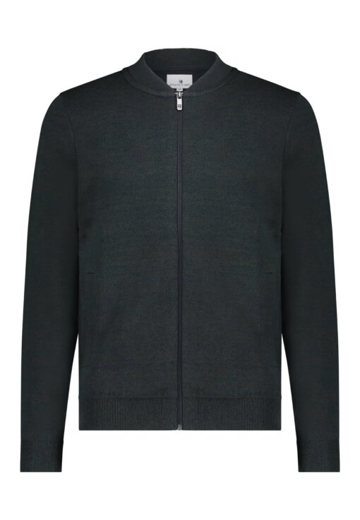 State of Art Katoenen vest met regular fit donkerblauw/donkergroen