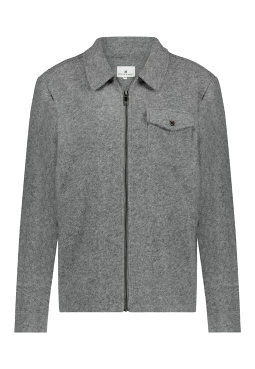 State of Art Overshirt van een wol-mix middengrijs uni