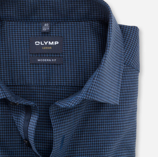 OLYMP Luxor Modern Fit, Zakelijk Overhemd, Global Kent, Marineblauw
