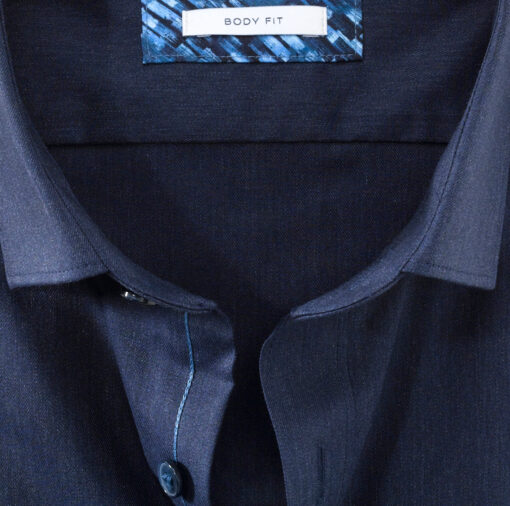 OLYMP Level Five Body Fit, Zakelijk Overhemd, Modern Kent, Marineblauw