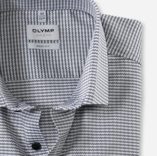 OLYMP Level Five Body Fit, Zakelijk Overhemd, Modern Kent, Zwart
