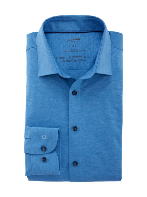 OLYMP Level Five 24/Seven Body Fit, Zakelijk Overhemd, New York Kent, Blauw