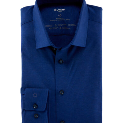 OLYMP Luxor 24/Seven Modern Fit, Zakelijk Overhemd, New Kent, Koningsblauw