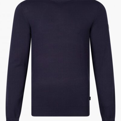 CAVALLARO NAPOLI MILO R-NECK PULLOVER DONKERBLAUW