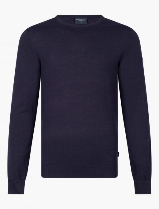 CAVALLARO NAPOLI MILO R-NECK PULLOVER DONKERBLAUW