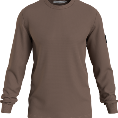 Calvin Klein Slim T-Shirt Met Lange Mouwen En Embleem Warm Toffee