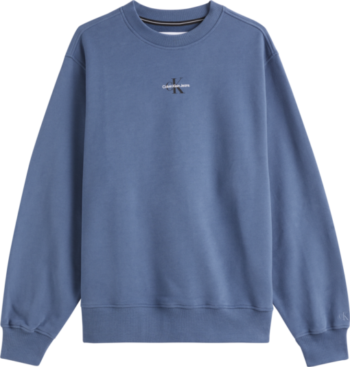 Calvin Klein Relaxed Sweatshirt Met Monogram Aeagean Sea