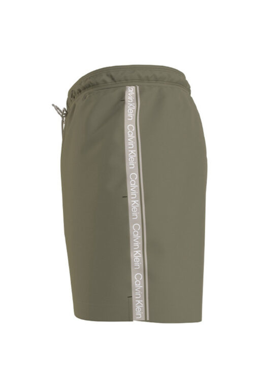 Calvin Klein Medium Zwemshort Met Trekkoord Logo Tape Delta Green