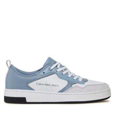 Calvin Klein Leren Sneakers Met Logo Iceland Blue/White/Ghost Grey