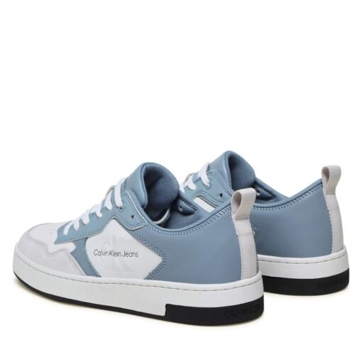 Calvin Klein Leren Sneakers Met Logo Iceland Blue/White/Ghost Grey