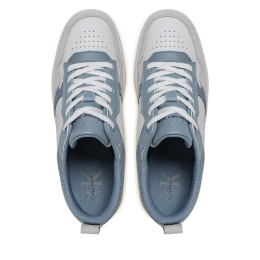 Calvin Klein Leren Sneakers Met Logo Iceland Blue/White/Ghost Grey