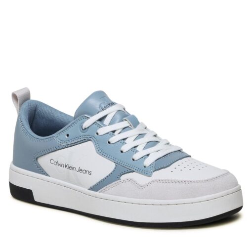 Calvin Klein Leren Sneakers Met Logo Iceland Blue/White/Ghost Grey