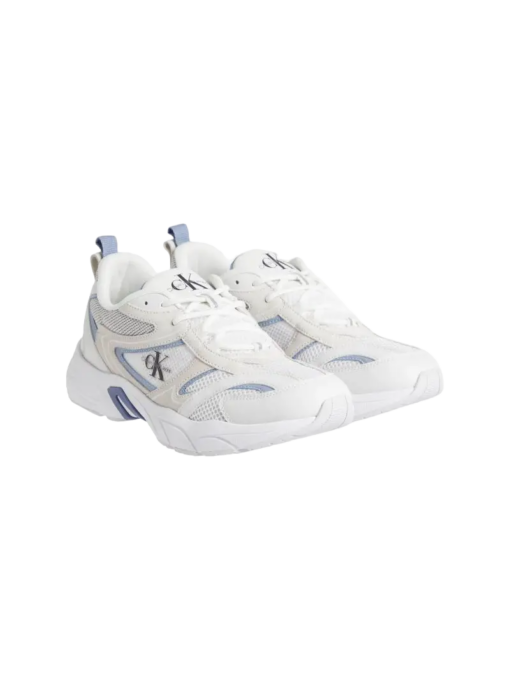 Calvin Klein Leren Sneakers White/Iceland Blue