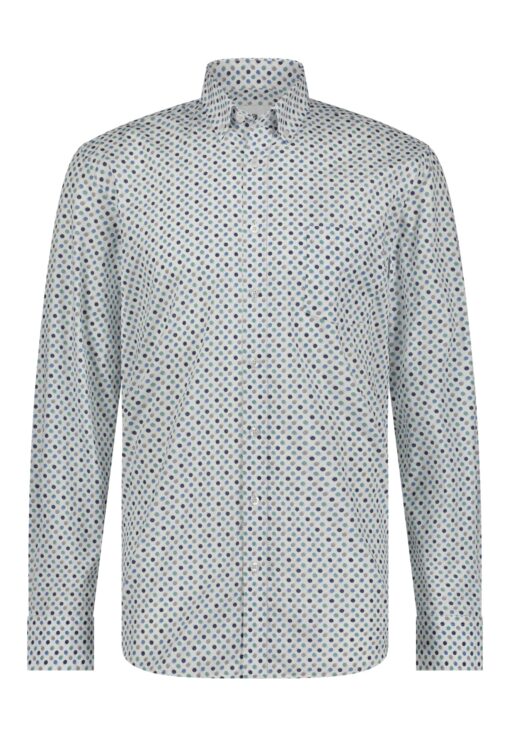 State of Art Button down overhemd wit/azuurblauw