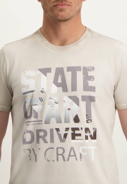 State of Art T-shirt met digitale print beige