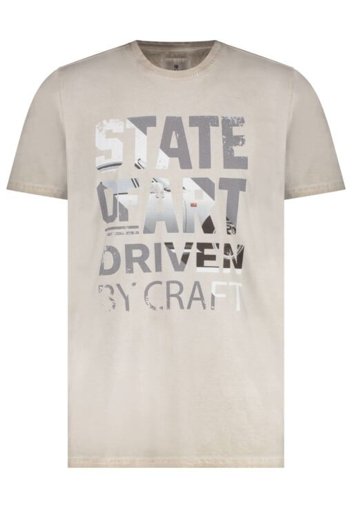 State of Art T-shirt met digitale print beige