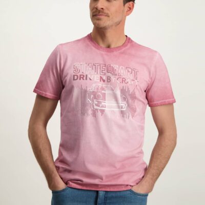 State of Art T-shirt met digitale print oud roze