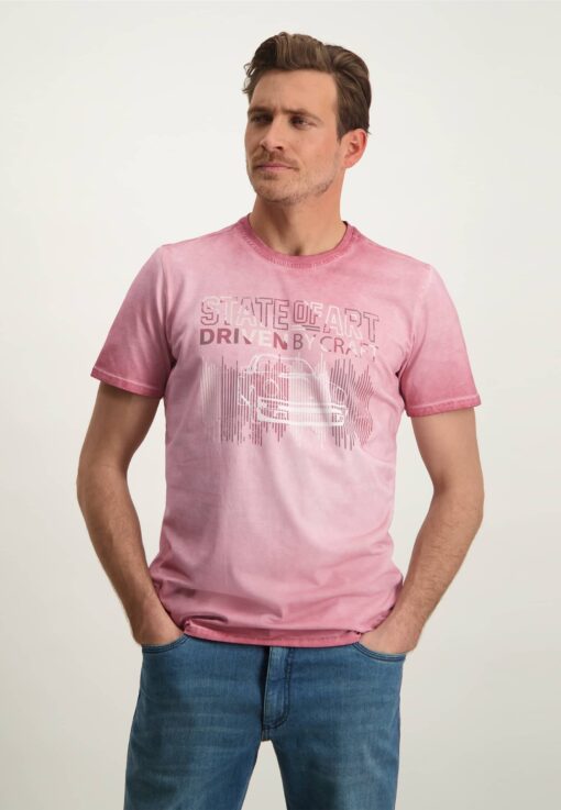 State of Art T-shirt met digitale print oud roze